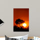 Sunset with Tree Silhouette Wall Decal