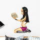 Girl with Skull Vector Wall Decal