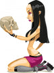 Girl with Skull Vector Wall Decal