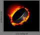 Hockey Puck Fire Black Wall Decal