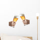 Two People Holding Beer Wall Decal