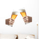Two People Holding Beer Wall Decal