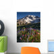 Mt Rainier and Wildflowers Wall Decal