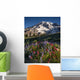 Mt Rainier and Wildflowers Wall Decal