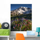 Mt Rainier and Wildflowers Wall Decal