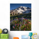Mt Rainier and Wildflowers Wall Decal