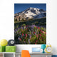 Mt Rainier and Wildflowers Wall Decal