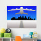 Plane and Philadelphia Skyline Wall Decal