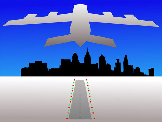 Plane and Philadelphia Skyline Wall Decal