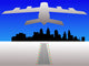 Plane and Philadelphia Skyline Wall Decal