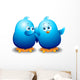 Blue Birds Talking Wall Decal