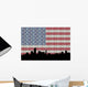 Miami Skyline with American Wall Decal