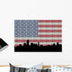 Miami Skyline with American Wall Decal