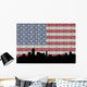 Miami Skyline with American Wall Decal