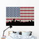 Miami Skyline with American Wall Decal