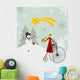 Snowman and Star Bethlehem Wall Decal