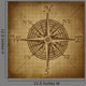 Compass Rose with Grunge Wall Decal