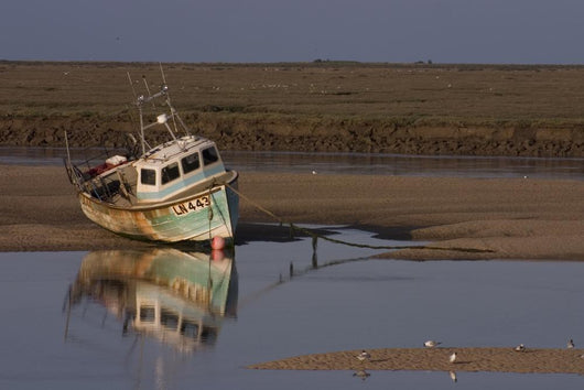 Moored Fishing Boat Wall Decal