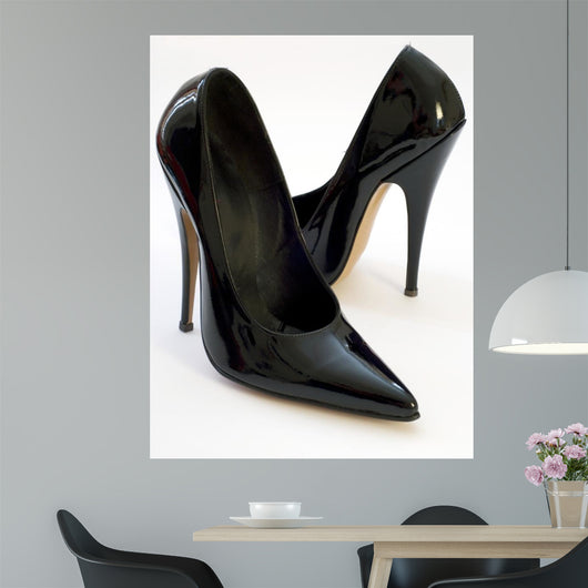 Black Leather High Heels Wall Decal