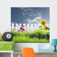 White Fence and Green Wall Decal
