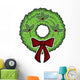 Cartoon Christmas Wreath Wall Decal