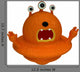 Orange Alien with Three Wall Decal