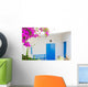 Bluedoor and Bougainvilleas White Wall Decal