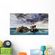 Pirate Ship Stormy Sea Wall Decal