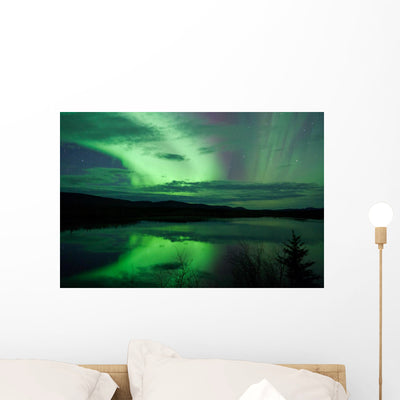 Night Sky Stars Clouds Wall Decal shown on a wall