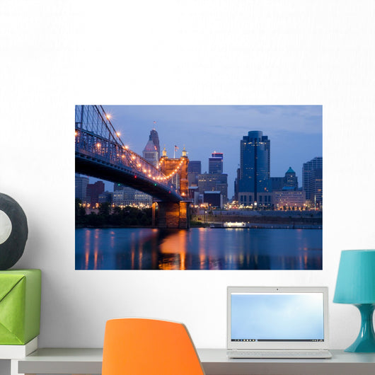 Cincinnati Skyline and Roebling Wall Decal