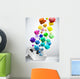 Colorful Flying Cubes Wall Decal