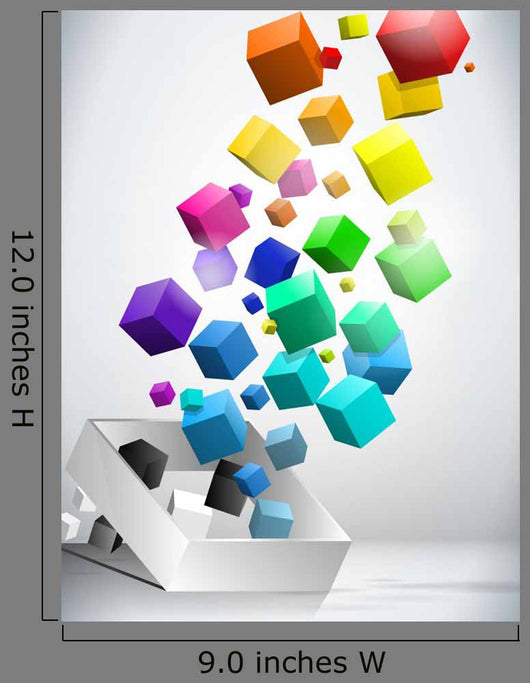 Colorful Flying Cubes Wall Decal