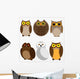 Set Different Owls Wall Stickers Wall Decal