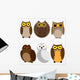 Set Different Owls Wall Stickers Wall Decal