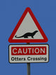 Otters Crossing Sign Wall Decal