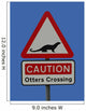 Otters Crossing Sign Wall Decal