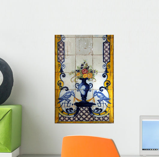 Lisbon Azulejos Featuring Birds Wall Decal