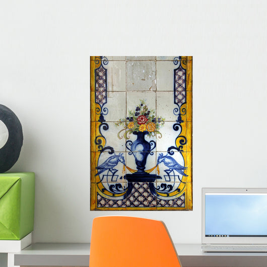 Lisbon Azulejos Featuring Birds Wall Decal