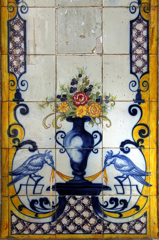 Lisbon Azulejos Featuring Birds Wall Decal
