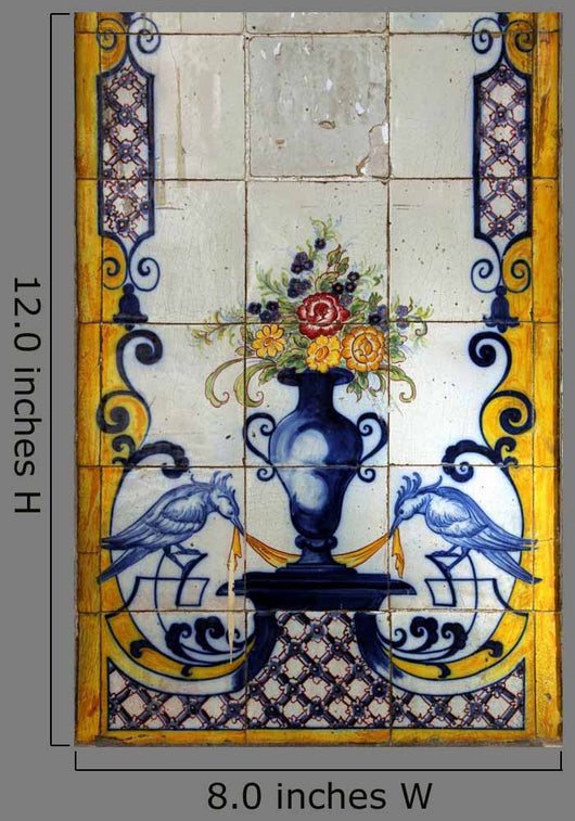 Lisbon Azulejos Featuring Birds Wall Decal