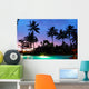 Sunset and Illuminated Swimming Pool - Horizontal Wall Decal