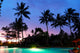Sunset and Illuminated Swimming Pool - Horizontal Wall Decal
