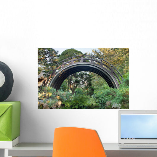 Curved Wooden Bridge Japanese Wall Decal