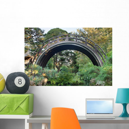 Curved Wooden Bridge Japanese Wall Decal