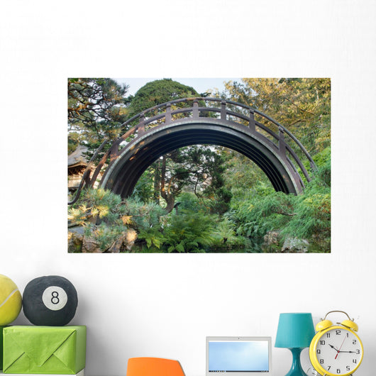 Curved Wooden Bridge Japanese Wall Decal