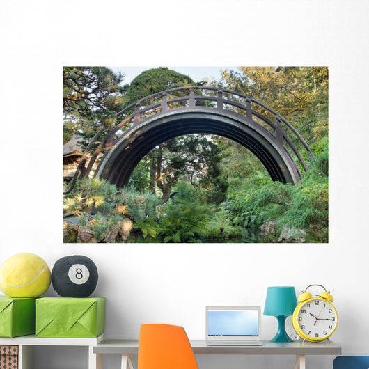 Curved Wooden Bridge Japanese Wall Decal