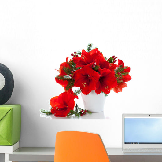 Christmas Arrangement Amaryllis Wall Decal