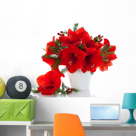 Christmas Arrangement Amaryllis Wall Decal