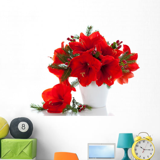 Christmas Arrangement Amaryllis Wall Decal