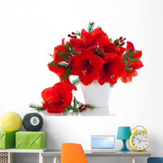 Christmas Arrangement Amaryllis Wall Decal